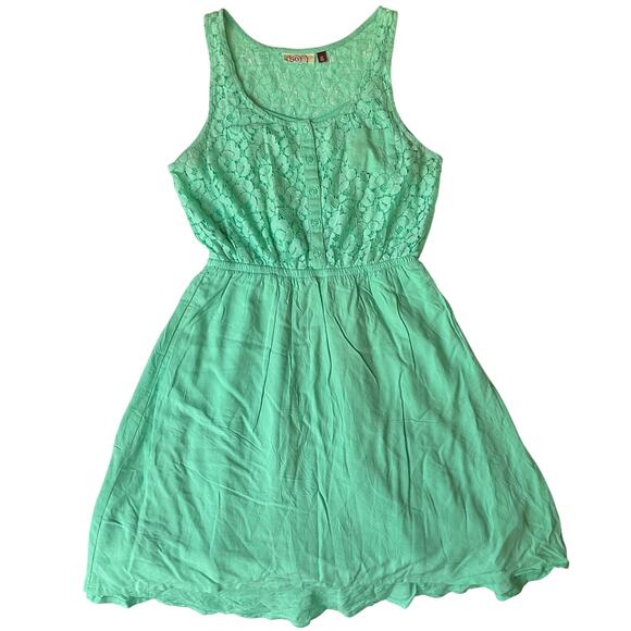 SO Women Dress size M Mint Green Lace Sleeveless Screw Neck KneeLength - Picture 1 of 11